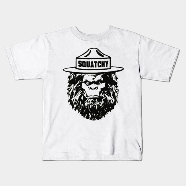 the bigfoot ranger squatchy Kids T-Shirt by BerrymanShop